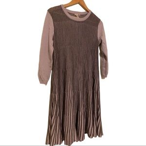 Women’s Midi Dress | Brown Rose Pink | Size 6 (Fits Like Large) Trendy Fall Look